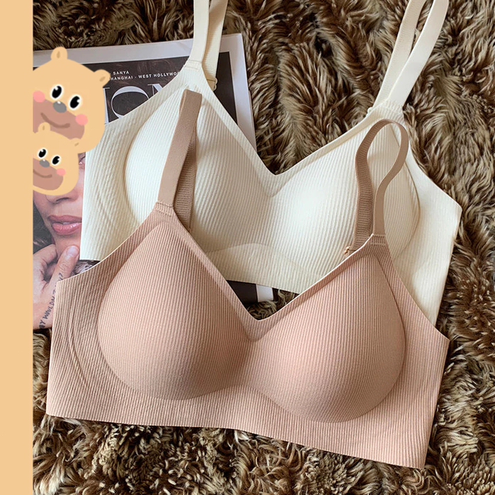 bearbra สินค้าแนะนำ เสื้อชั้นใน​ ไร้โครง มีฟองดันทรงในตัว ผ้านุ่มใส่สบาย เสื้อชั้นใน เกลียวสกรู