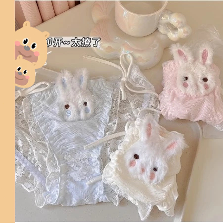 🎀bearbra🎀กางเกงในผู้หญิง รุ่นยกก้น กระชับหน้าท้อง เซ็กซี่ ลูกไม้ การตกแต่งกระต่าย การออกแบบสายรัด
