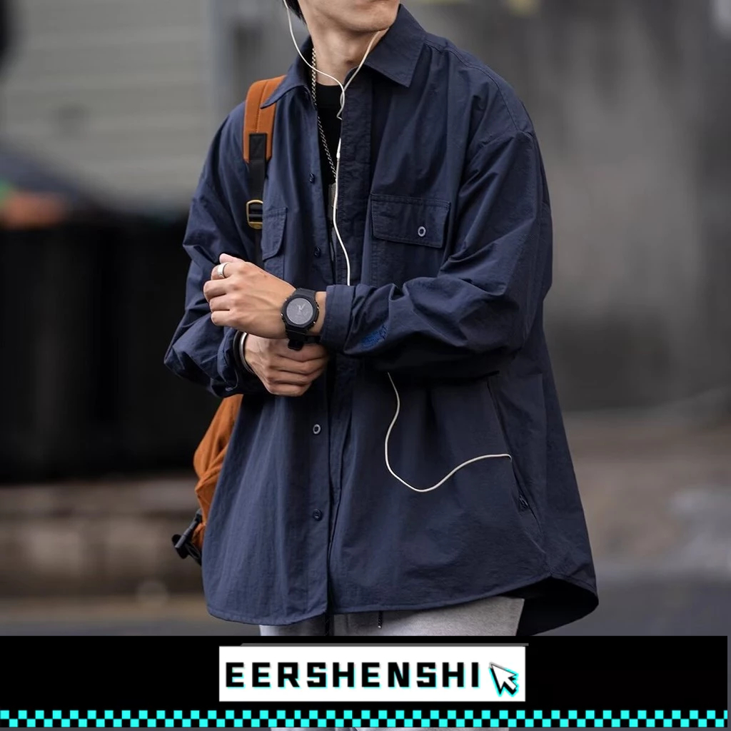 EERSHENSHI เสื้อเชิ้ตผู้ชายเสื้อโค้ทแฟชั่นแบรนด์ลําลองสไตล์เกาหลีแฟชั่น สูงสุด