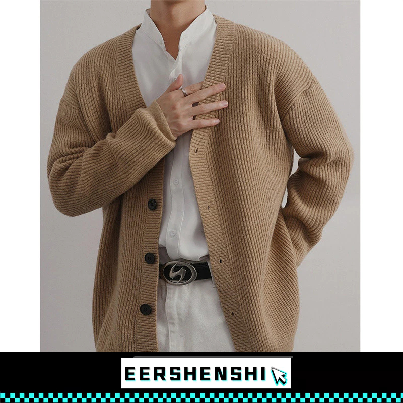 EERSHENSHI เสื้อสเวตเตอร์ผู้ชายเสื้อสเวตเตอร์ถักเสื้อสเวตเตอร์ถักสไตล์เกาหลีทุกก
