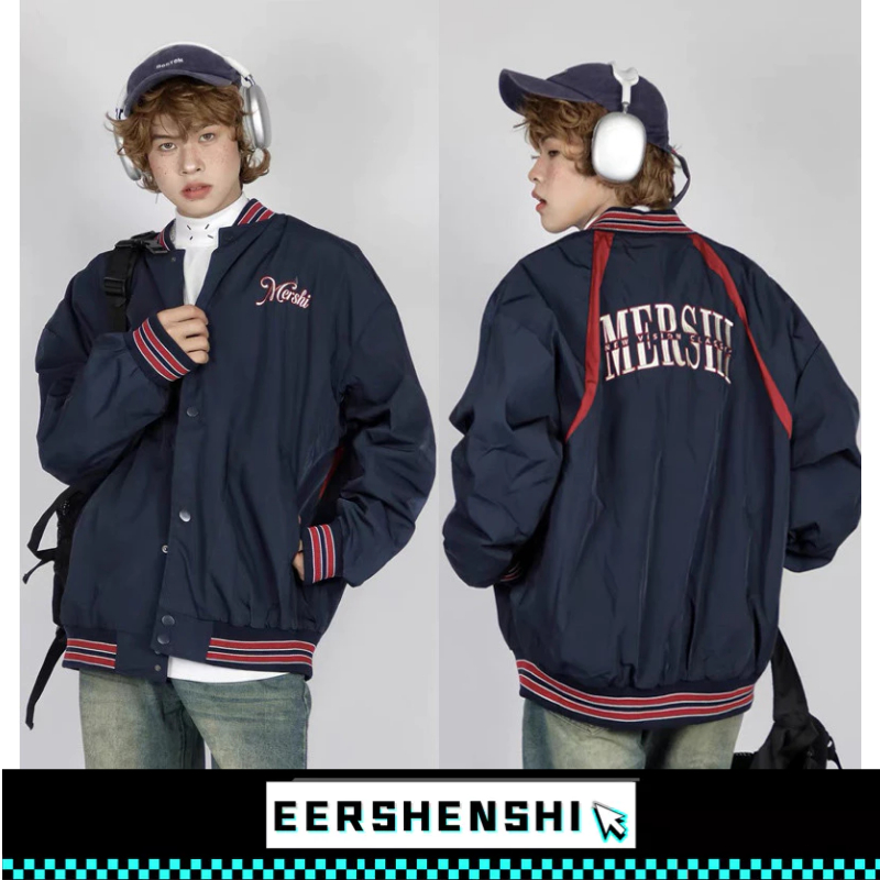 EERSHENSHI เสื้อโค้ทผู้ชายใหม่อินเทรนด์ท็อปส์คู่ถนนฮิปฮอปพิมพ์เสื้อ