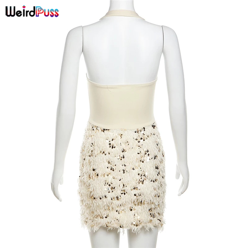 ชุดเดรส แต่งสายคล้องคอเซ็กซี่ สวยหรู สไตล์แอปริคอท สําหรับผู้ใหญ่ - รูปที่ 7