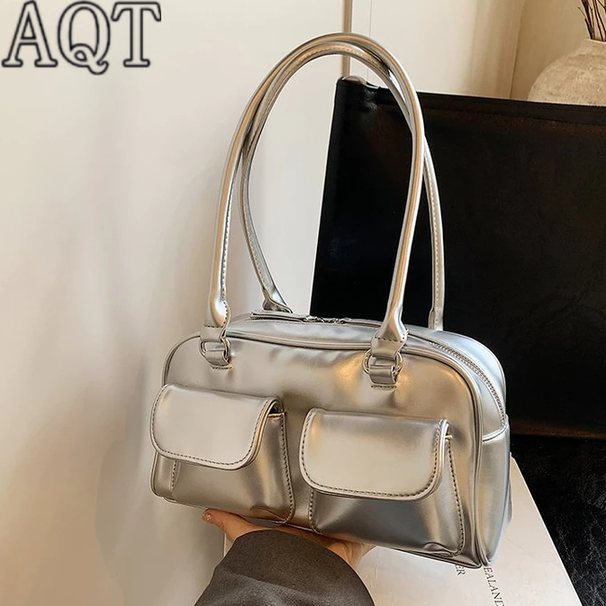 เวอร์ชั่นเกาหลี Niche หญิงกระเป๋าไหล่กระเป๋า Crossbody กระเป๋าถือ Multi-pocket Multi-Channel Simple High-end Feel ขนาดใหญ่-ความจุ Travel Commuter