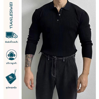 TIANLESIWEI เสื้อกันหนาวผู้ชาย เกาหลีใต้ Simple Youth Slim K…