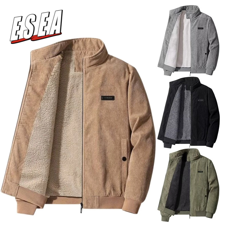 Esea Corduroy Coat ขนแกะเรียงรายหนาฤดูใบไม้ร่วงและฤดูหนาว Warm Leisure เสื้อหลวมขนาดใหญ่