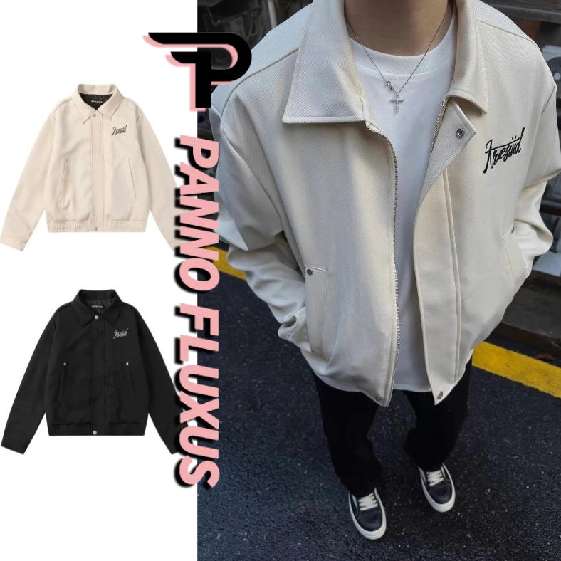 Pannofluxus เสื้อแจ็คเก็ตผู้ชาย American high street หลวมสบายๆคุณภาพสูงสไตล์เป็นกลางเสื้อแจ็คเก็ตอเนกประสงค์