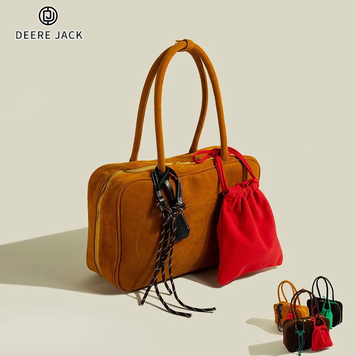 Deere Jack กระเป๋าสะพายไหล่เดี่ยวของผู้หญิงความจุขนาดใหญ่ใหม่วินเทจ Commuter Tote Bag