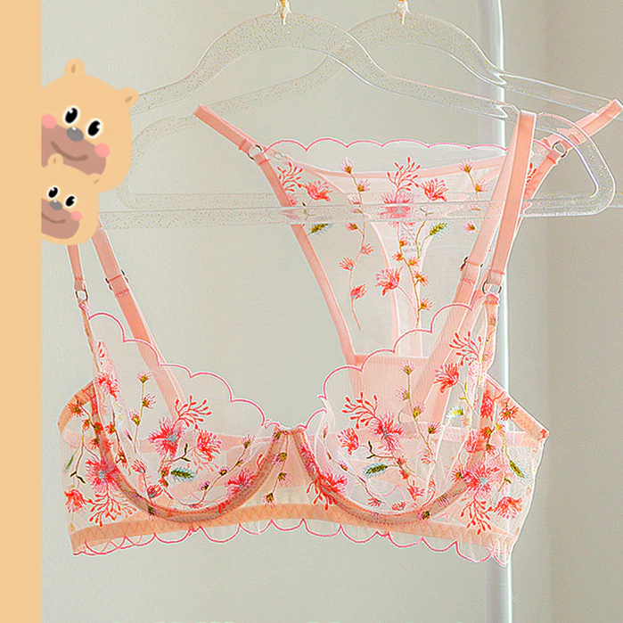 🎀bearbra🎀เสื้อชั้นในดอกเดซี่ กางเกงชั้นในผู้ใหญ่ เซ็กซี่ บราลูกไม้ ใส่สบาย มีโครง ชุดชั้นในซื้อแยกต่างหาก