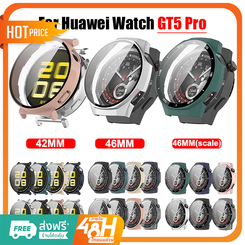สำหรับ Huawei Watch GT5 Pro 46mm Case PC Full Cover + กระจกนิรภัย GT5Pro 42 มม.ปลอกแข็งอุปกรณ์เสริมนาฬิกาอัจฉริยะ