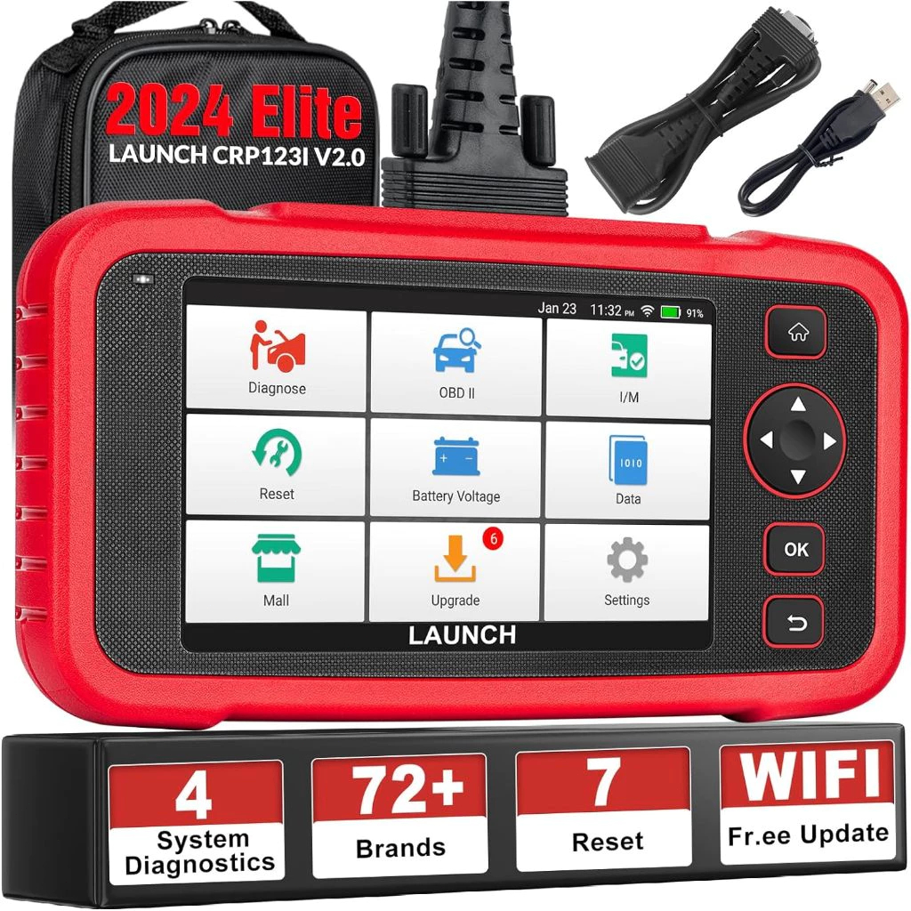 Launch CRP123I OBD2 Scanner Lifetime Free Update Car Scanner withABS มีเลือดออก/SAS/Throttle/Oil/DF/EPB Reset, BAT Match, ABS SRS เครื่องสแกนเนอร์รหัสเครื่องยนต์, Auto VIN