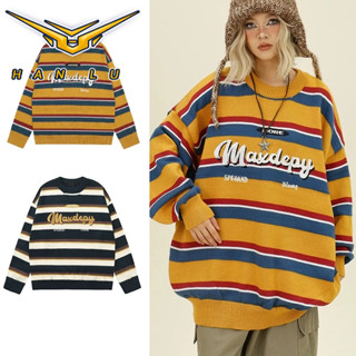 HANLU  เสื้อกันหนาว เสื้อกันหนาวผู้ชาย โดปามีน ลายอเมริกันย้…