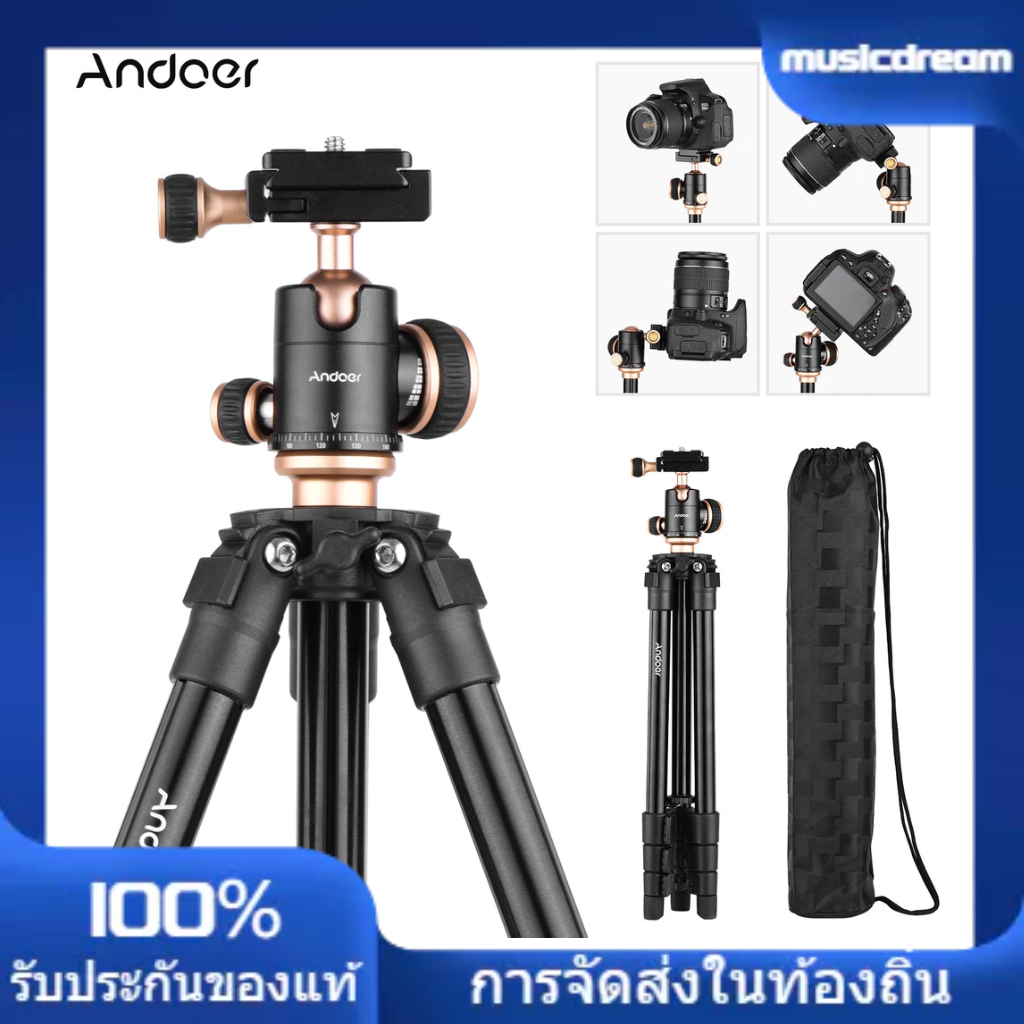 Andoer Ballhead Bubble Q160sa กล้องหัวบอลแบบพาโนรามาพร้อมระดับฟองแบบพกพา Dslr Fl ปรับ Proj ปรับ [รอง