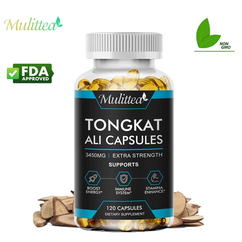 Mulittea Tongkat Ali Capsules 3450MG ตงกัต อาลี เพิ่มประสิทธิภาพ สนับสนุนการเจริญเติบโตของกล้ามเนื้อไร้ไขมัน พลังงานธรรมชาติ ความแข็งแกร่ง และการฟื้นตัวสำหรับผู้ชาย