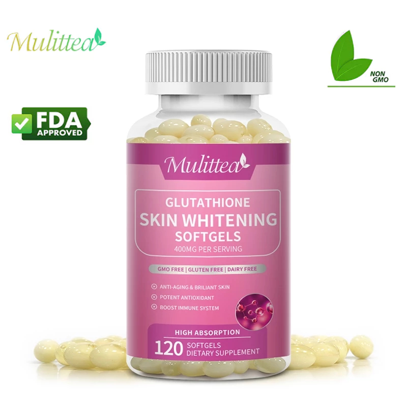 Mulittea Glutathione 2000MG Capsules กลูตาไธโอน ปรับผิวขาว, รักษาจุดด่างดำ, ดูแลรอยดำ, ปรับสีผิวให้กระจ่างใส