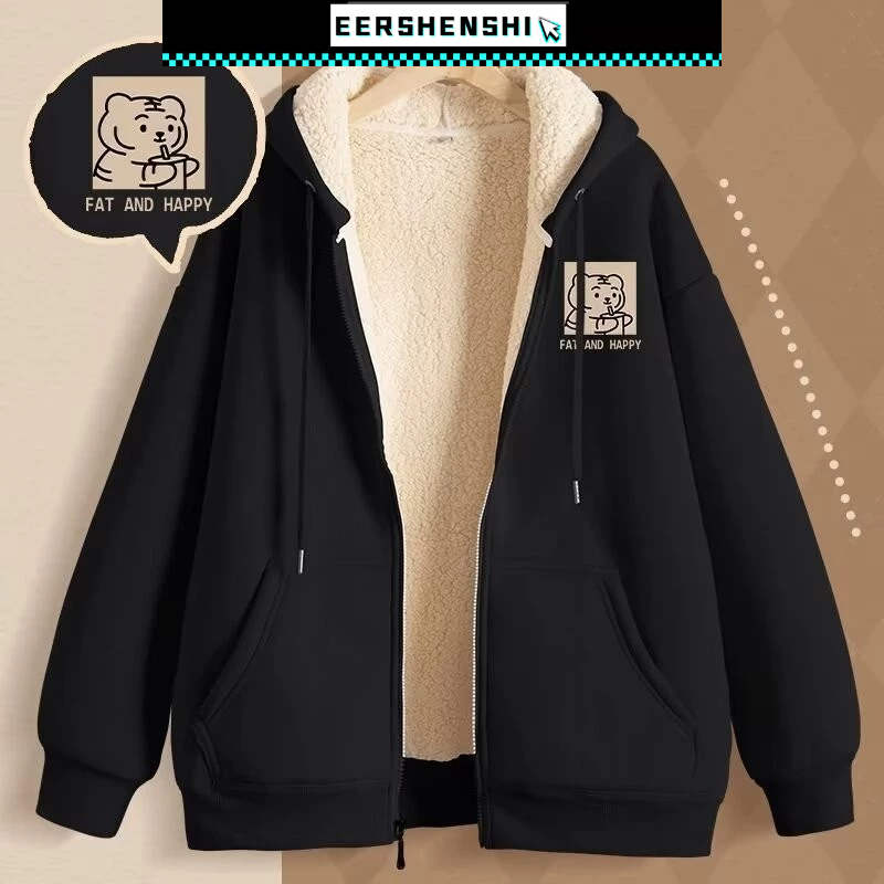 EERSHENSHI เสื้อฮู้ดผู้ชาย ใหม่อินเทรนด์ ขนแกะ แฟชั่นและเสื้อโค้ททุกการแข่งขัน