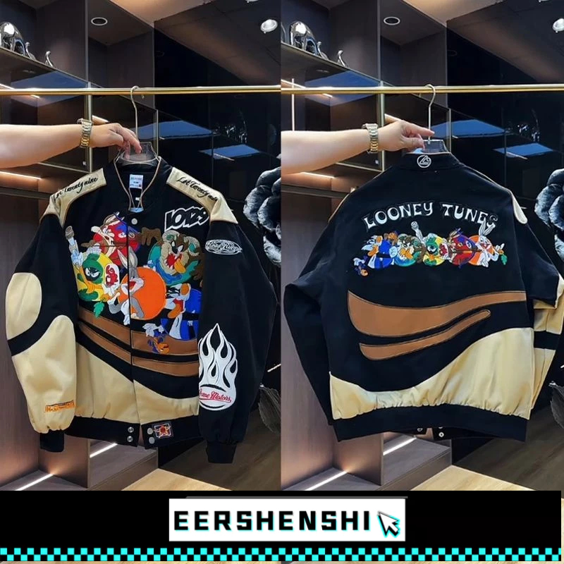 EERSHENSHI เสื้อผู้ชายแฟชั่นแบรนด์การ์ตูนความคมชัดสีฤดูใบไม้ร่วงใหม่ส่วนบุคคลฮิปฮอปเสื้อคู่