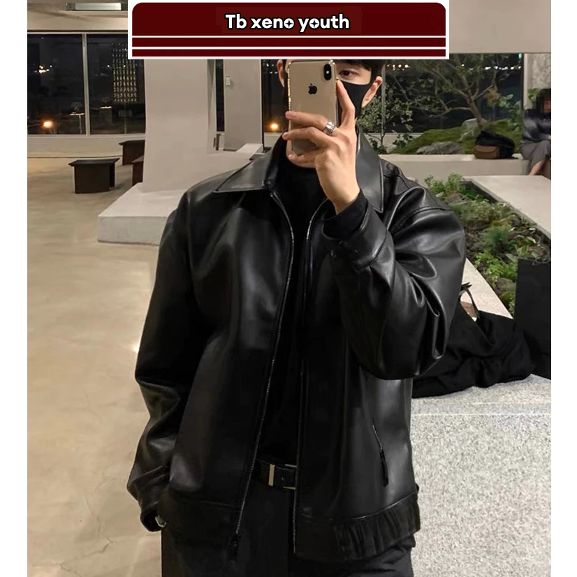 Tb xeno youth เสื้อแจ็คเก็ตหนังผู้ชายฤดูใบไม้ร่วงใหม่อินเทรนด์หนังเกาหลีลําลองชุดเบสบอล ราคา ถูกที่สุด ดีลบีเคเค