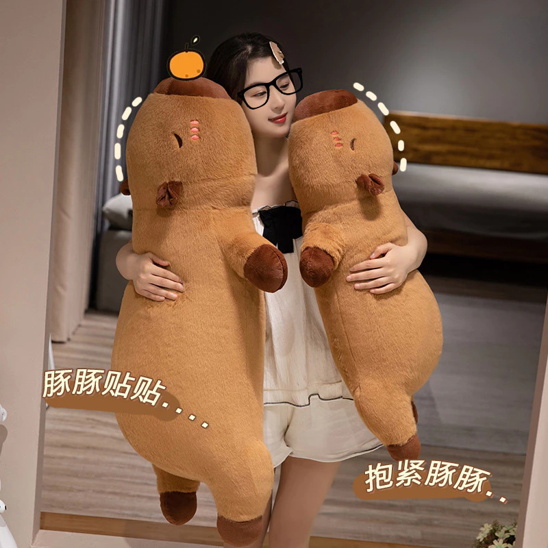 ตุ๊กตาหมีคาปิบาร่า 50ซม./70ซม./90ซม หมอนยาว Capybara ของเล่นตุ๊กตาผ้าขี้ริ้ว Capybara Guinea Pig Hug Sleep ราคา ถูกที่สุด ดีลบีเคเค แกลเลอรีภาพที่ 5
