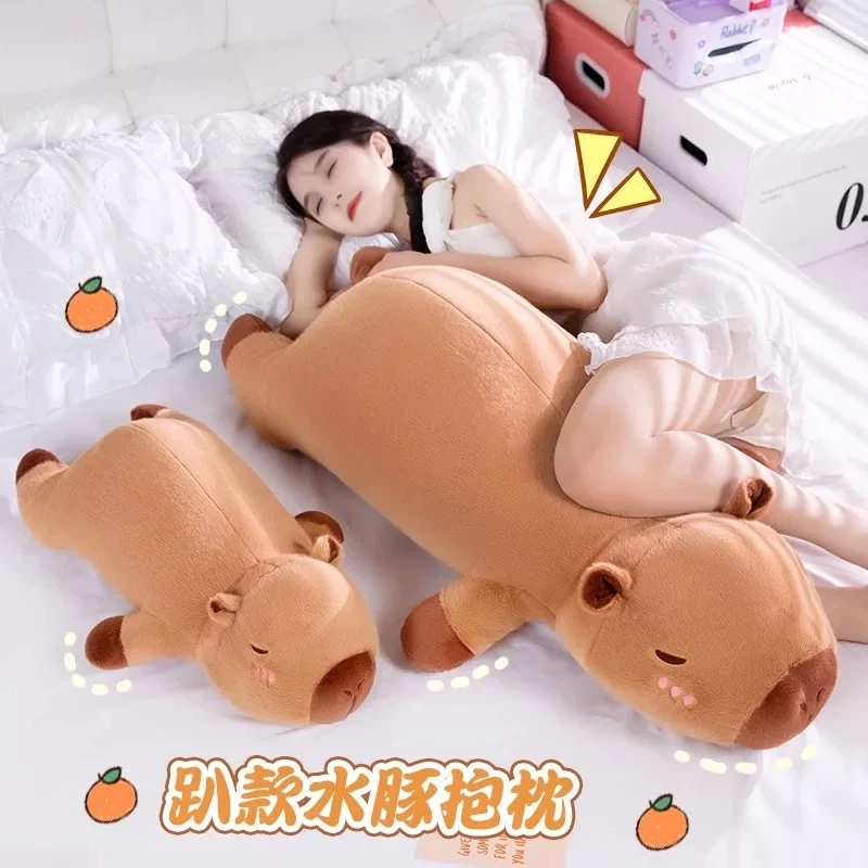 ตุ๊กตาหมีคาปิบาร่า 50ซม./70ซม./90ซม หมอนยาว Capybara ของเล่นตุ๊กตาผ้าขี้ริ้ว Capybara Guinea Pig Hug Sleep ราคา ถูกที่สุด ดีลบีเคเค แกลเลอรีภาพที่ 3