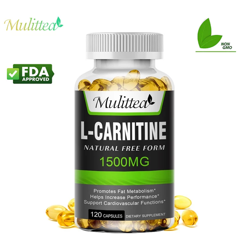 Mulittea L-Carnitine 1500MG Capsules แอล-คาร์นิทีน 1500มก รูปแบบอิสระตามธรรมชาติส่งเสริมการเผาผลาญไขมันช่วยเพิ่มประสิทธิภาพการทำงานสนับสนุนการทำงานของหัวใจและหลอดเลือด