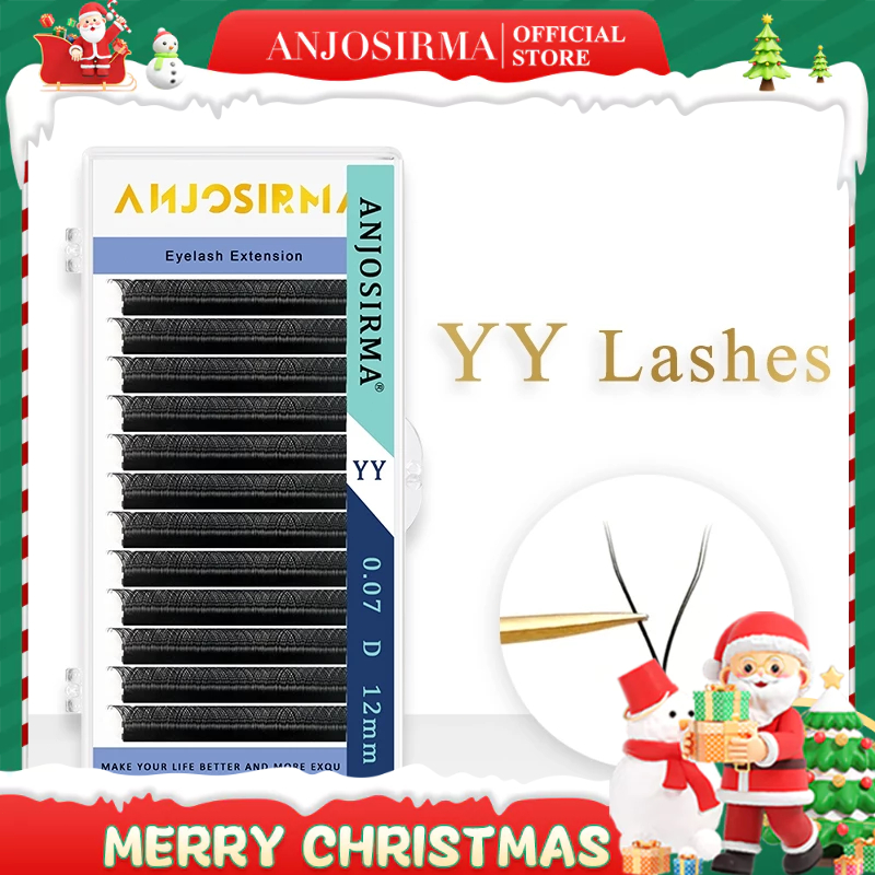 ANJOSIRMA YY ขนตาปลอม ขนมิงค์ นุ่ม เบา ธรรมชาติ ต่อขนตา แต่งหน้า ตาข่าย ไขว้ ขนตาปลอม