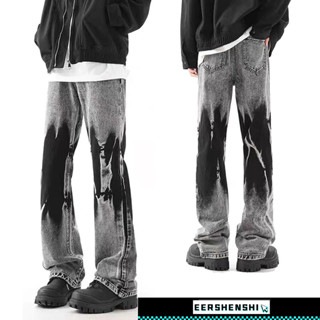 EERSHENSHI กางเกงยีนส์มัดย้อมผู้ชายฤดูใบไม้ร่วง กางเกงยีนส์ท…
