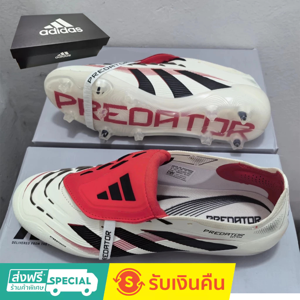 Predator 2025 Elite Tongue FG 36-45 รองเท้าฟุตบอลถักกลางแจ้งสําหรับผู้ชายรองเท้าฟุตบอลกันลื่นและทนต่อการสึกหรอ xs-01