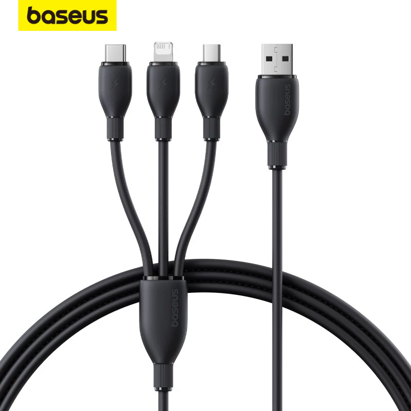 Baseus Ultra-Fast One-for-Three USB-A ถึง M+L+C 3.5A รูปที่ 2