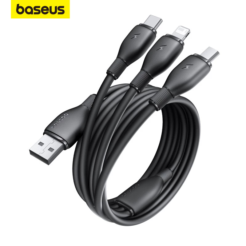 Baseus Ultra-Fast One-for-Three USB-A ถึง M+L+C 3.5A รูปที่ 8