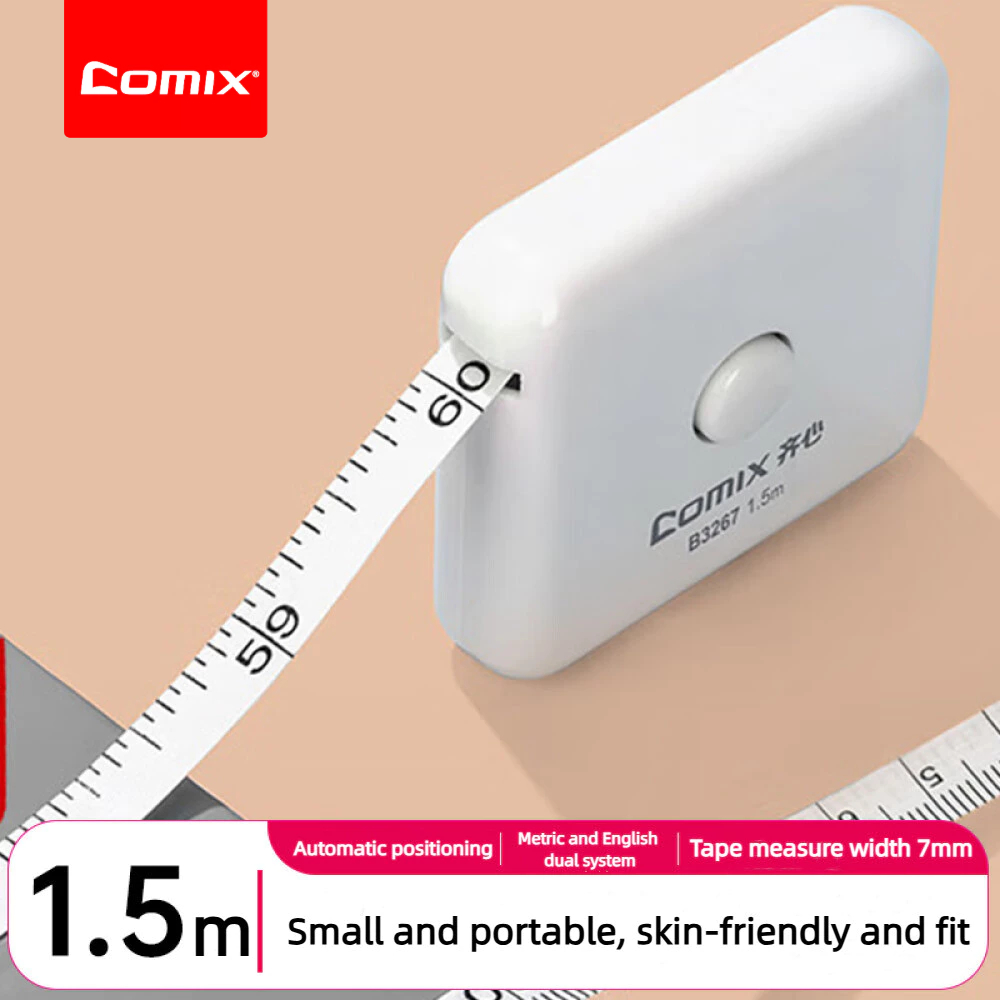 Comix ตลับเมตรหนัง 1.5m ไม้บรรทัดวัดระยะอัตโนมัติสำหรับวัด 3 ขนาด ไม้บรรทัดวัดส่วนสูง