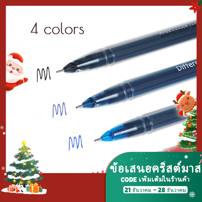 <Ready Stock!>ปากกาเจล 0.5 มม. สีดํา, แดง, น้ําเงินเข้ม, คริสตัลสีฟ้า 4 สี