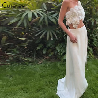 Cutenew เซ็กซี่ชุดกระโปรงปิดไหล่แขนสะดือสัมผัสเปลือยผอมบุคลิ…