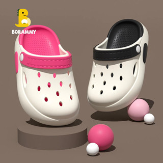 ทําเอง สไตล์ใหม่ อีวา รองเท้ารูเด็กสองสีรองเท้าชายหาดกันลื่น