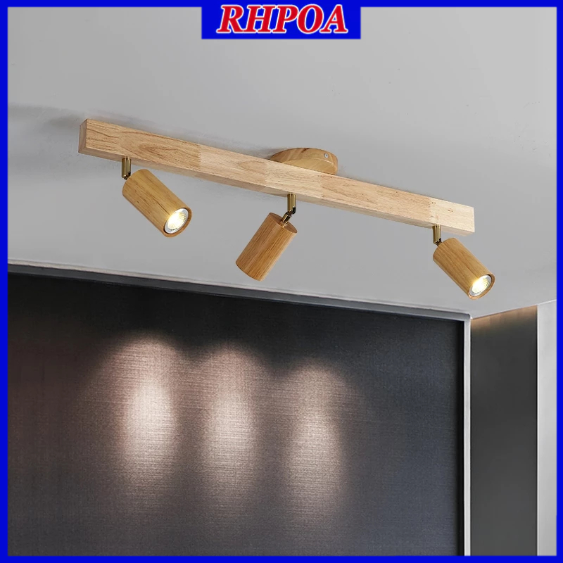 【TH การจัดส่ง】RHPOA E27 ไฟติดตามไม้หลอดไฟฟรีติดตั้งง่าย