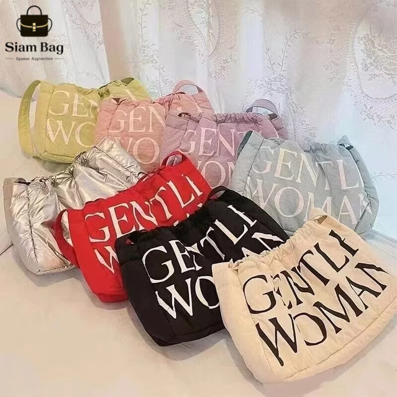 กระเป๋าสะพายไหล่ข้ามพรมแดน gentlewoman ผ้านวมลงถุงเกี๊ยวพองแฟชั่นสตรีกระเป๋าสะพายข้างแบบพกพา