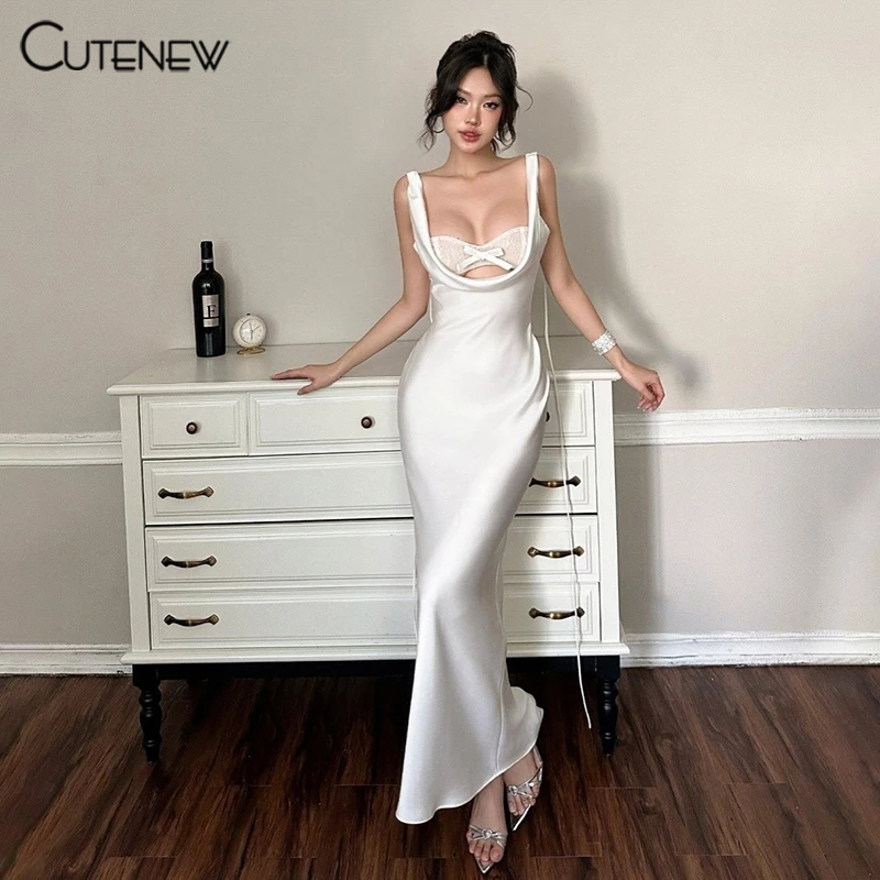 Cutenew ชุดกระโปรงเซ็กซี่ Cleavage U คอปกแขน Backless Skinny Wrap บั้นท้ายบุคลิกภาพ Hot Chick ดูทินเนอร์อเนกประสงค์ Club Party บรรยากาศสไตล์