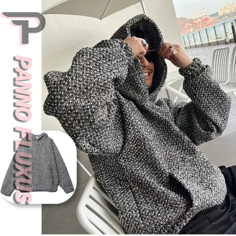 Pannofluxus เสื้อฮู้ดผู้ชายแฟชั่นอเมริกันแบรนด์อินเทรนด์หลวมสบายๆคุณภาพสูงสไตล์เป็นกลางเสื้อแขนยาว