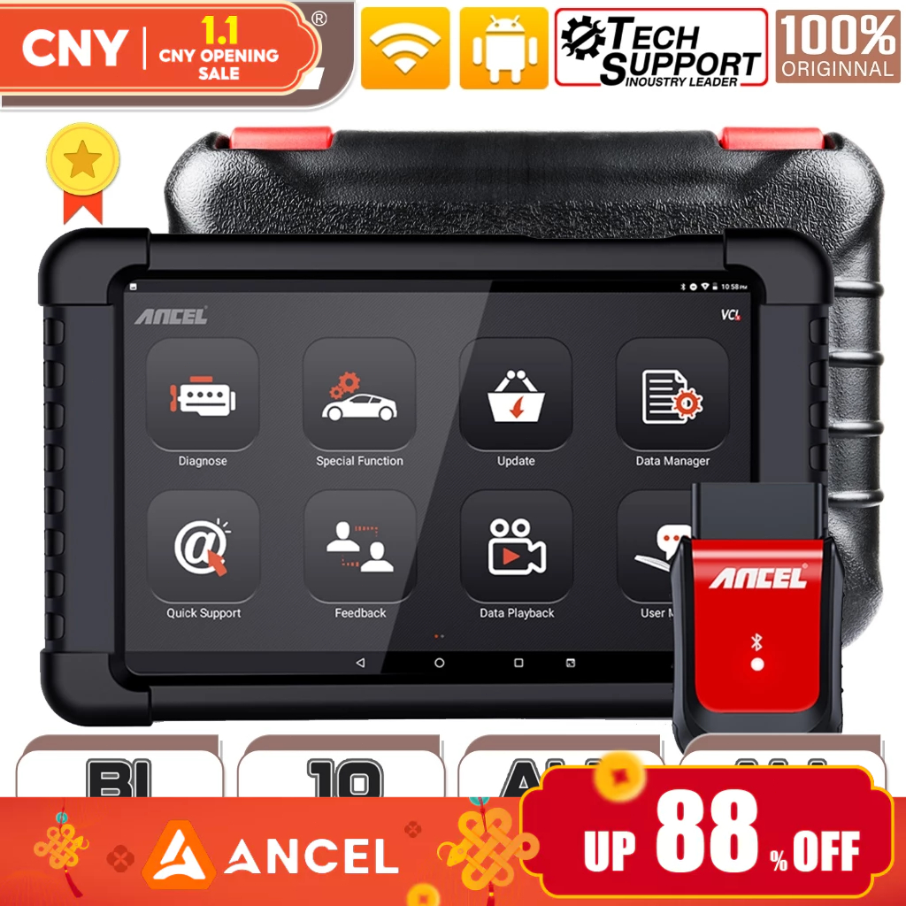 ANCEL X6 เครื่องสแกนเนอร์วินิจฉัย OBD2 มืออาชีพด้านยานยนต์ เครื่องมือทดสอบทั้งระบบ รองรับภาษาไทย