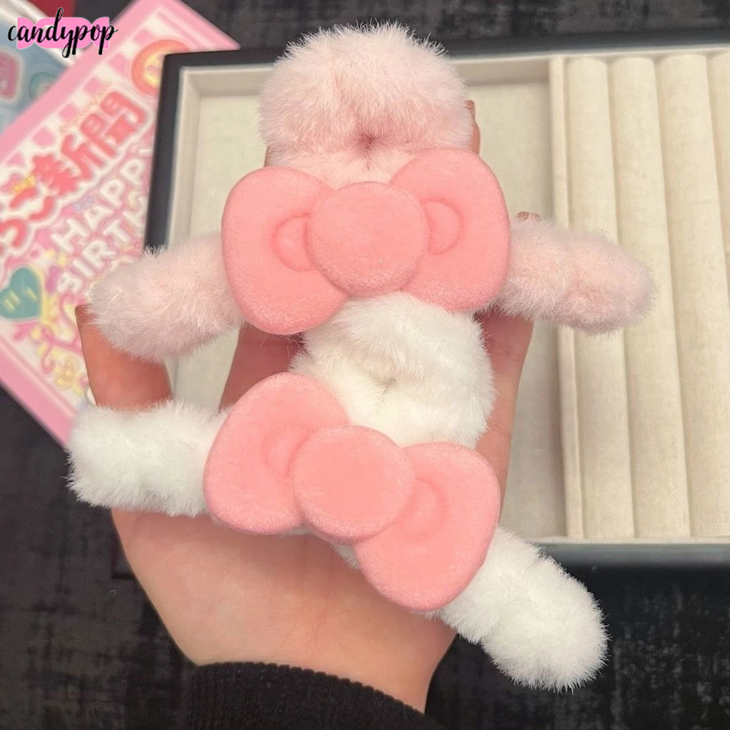 Candy กิ๊บติดผม ประดับโบว์ สีชมพูน่ารัก แฟชั่นฤดูใบไม้ร่วง และฤดูหนาว สไตล์ญี่ปุ่น และเกาหลีใต้ สําหรับผู้หญิง