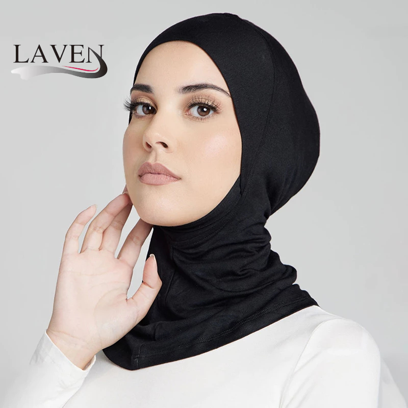 Laven ผ้าฝ้ายธรรมดา Modal ด้านใน Hijab นุ่ม Instant Hijab มุสลิม Headscarf ผู้หญิงผ้าฝ้าย Hijab Unde