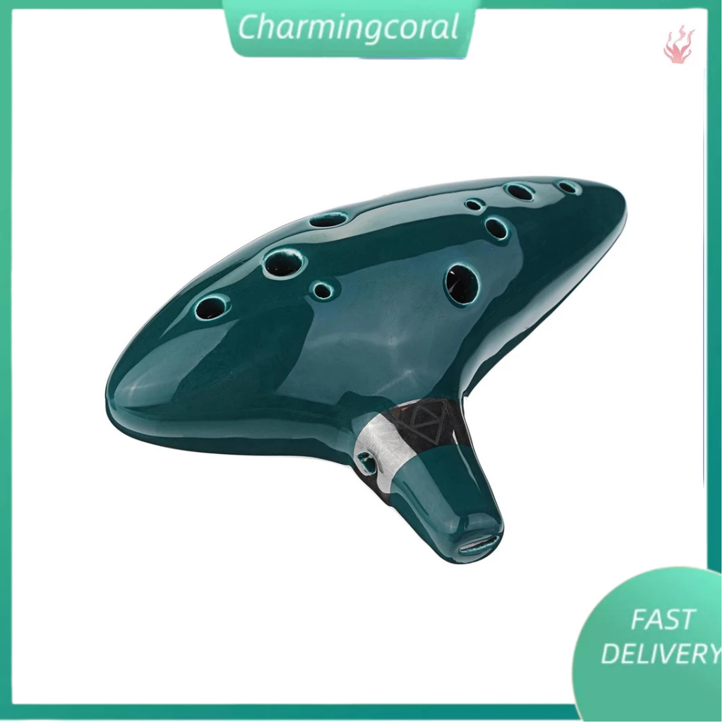 Chth เครื่องดนตรีขลุ่ยเซรามิค Alto C Zelda Ocarina 12 หลุม พร้อมสายคล้อง สําหรับผู้เริ่มต้น