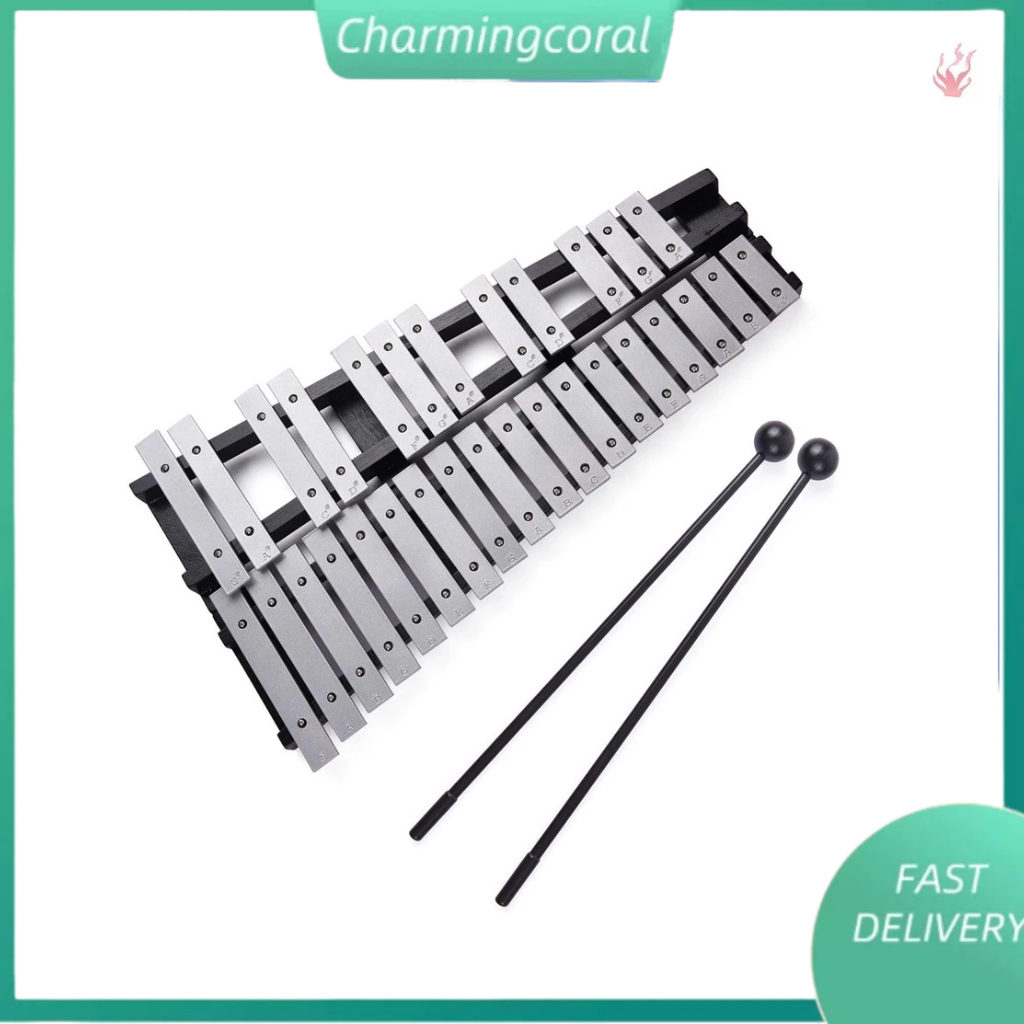 Ctth เครื่องดนตรี 30 Note Glockenspiel Xylophone กรอบไม้อลูมิเนียม พับได้ พร้อมกระเป๋าถือ