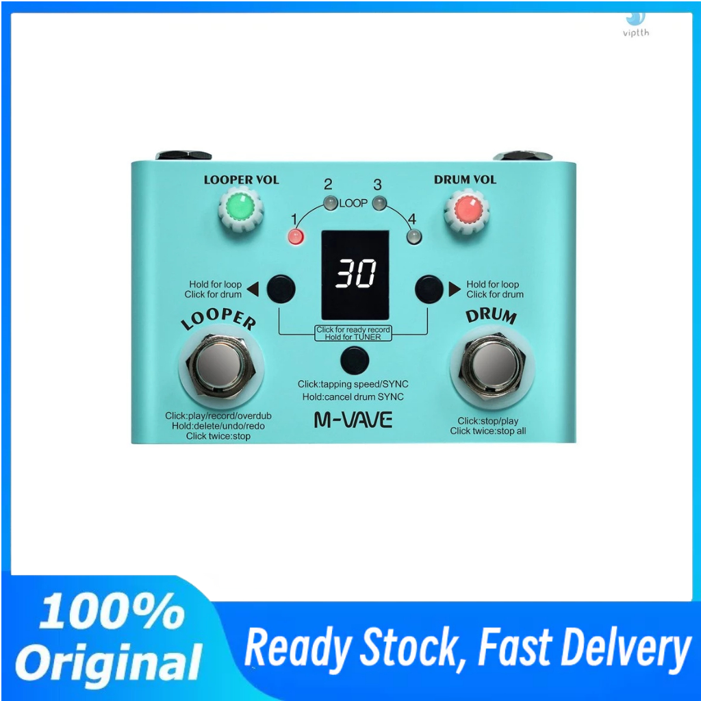 VIP-M-VAVE Lost TEMPO Effect Pedal Drum & Looper Effector Mini 2-in-1 Looper & Drum Machine Double F