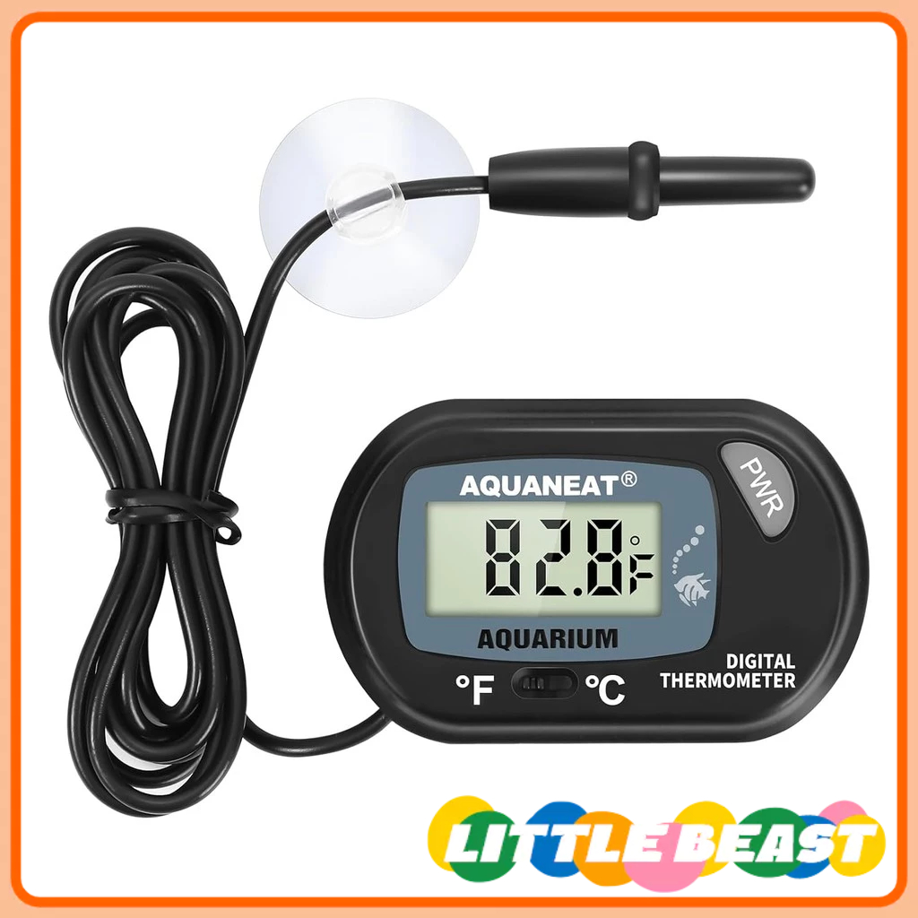 เครื่องวัดอุณหภูมิน้ำตู้ปลา Digital LCD แม่นยำ สำหรับตู้ปลา ตู้สัตว์เลื้อยคลาน ของแท้ จัดส่งฟรี