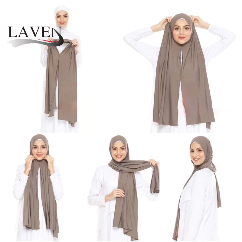 ลาเวน นุ่มย์ผ้าพันคอธรรมดายืดหยุ่นย์ผ้าฝ้ายผ้าพันคอผู้หญิงทุกการแข่งขันทันทีฮิญา