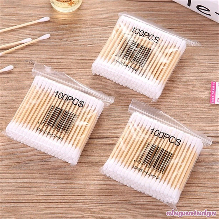 Elegant 100/PCS สำลีก้าน คอตตอนบัด (1ห่อ100ก้าน) สำลีไม้ ปั่นหู