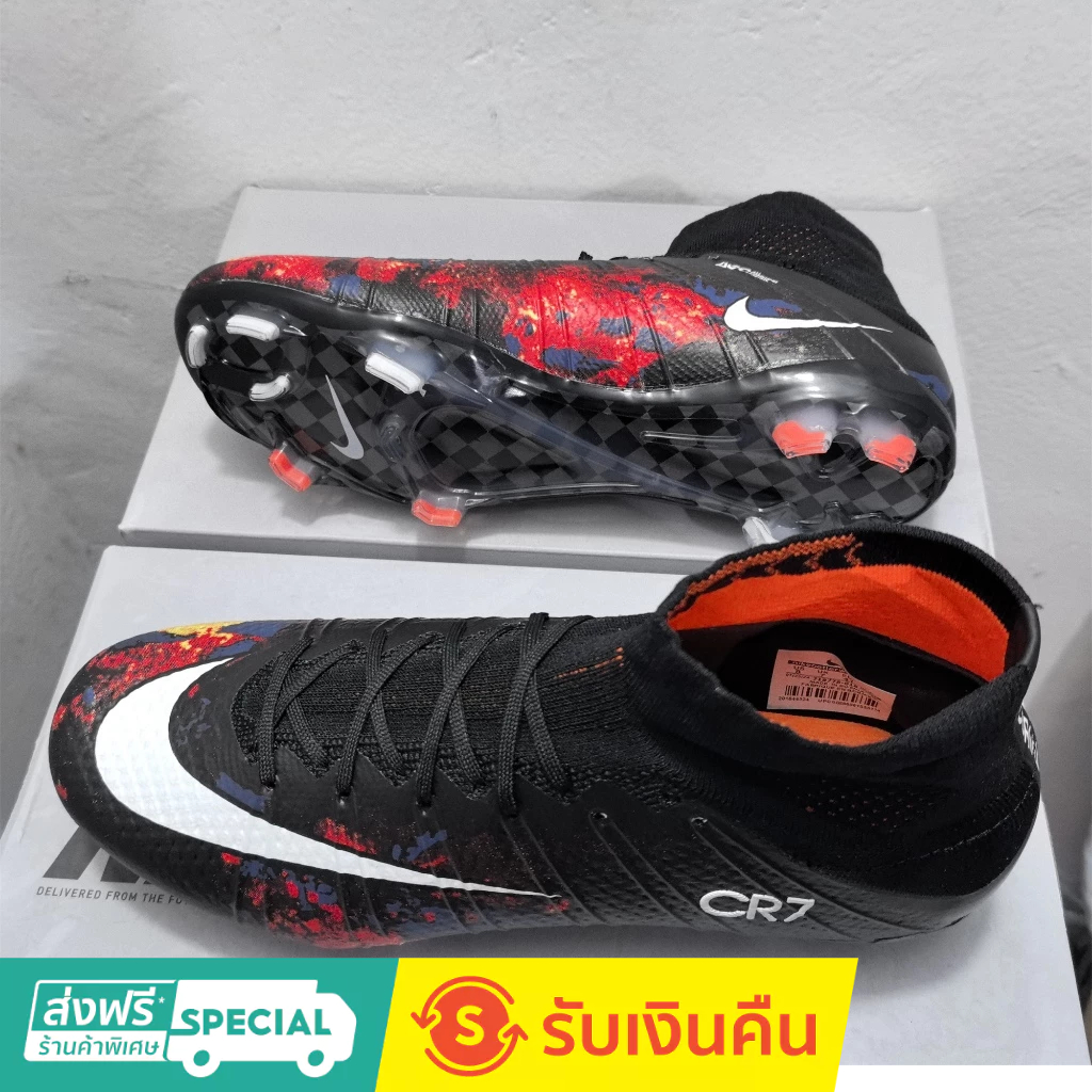 Zoom Superfly 5 Elite FG 39-45 รองเท้าฟุตบอลถักกลางแจ้งสําหรับผู้ชายรองเท้าฟุตบอลกันลื่นและทนต่อการสึกหรอ