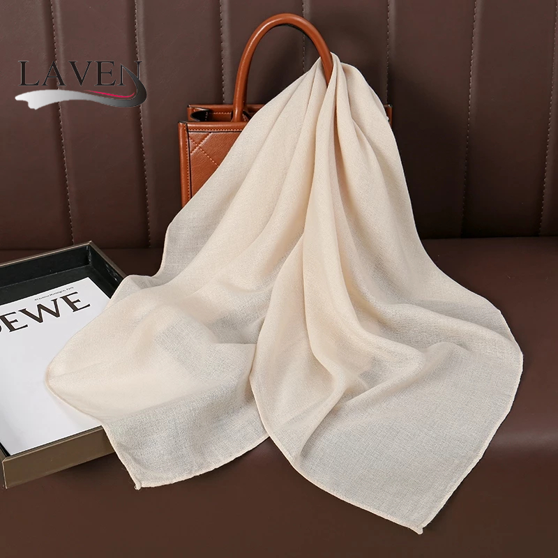 Laven 90*90 ซม.ผ้าพันคอผ้าพันคอ Bawal ผ้าฝ้าย Voile ผ้าพันคอเหนียวฮิญาบผ้าคลุมไหล่มุสลิม Headscarf ผ้าคลุมไหล่