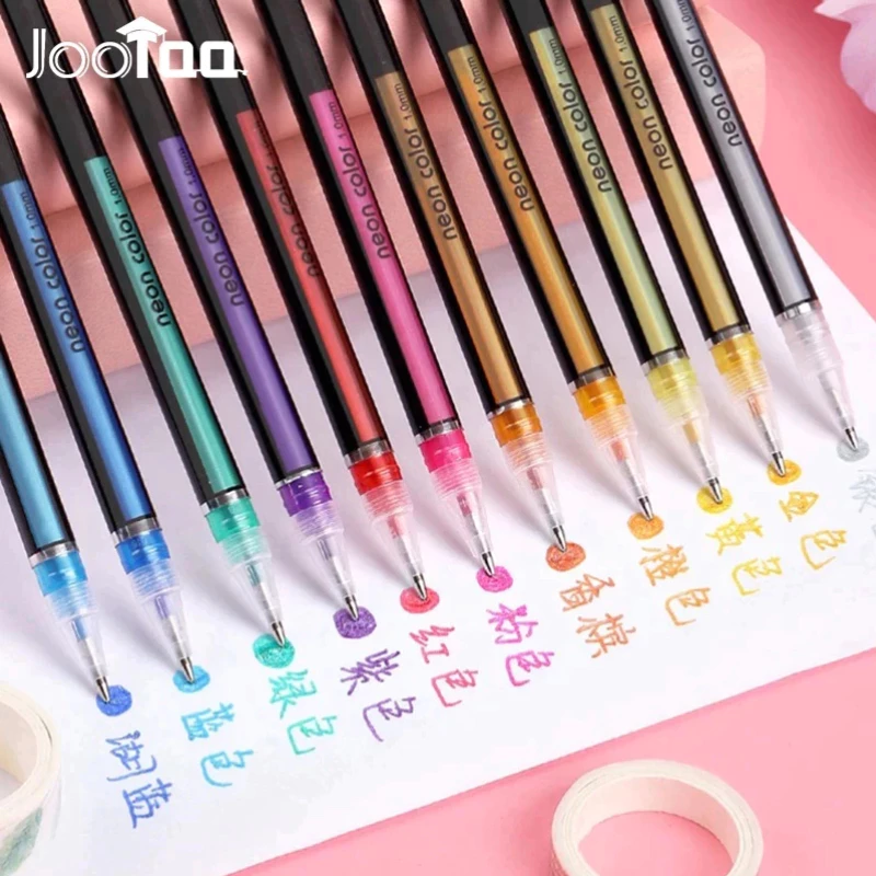 ชุดปากกาเจลไฮไลท์ 12 24 48 สี สําหรับนักเรียน สํานักงาน โรงเรียน