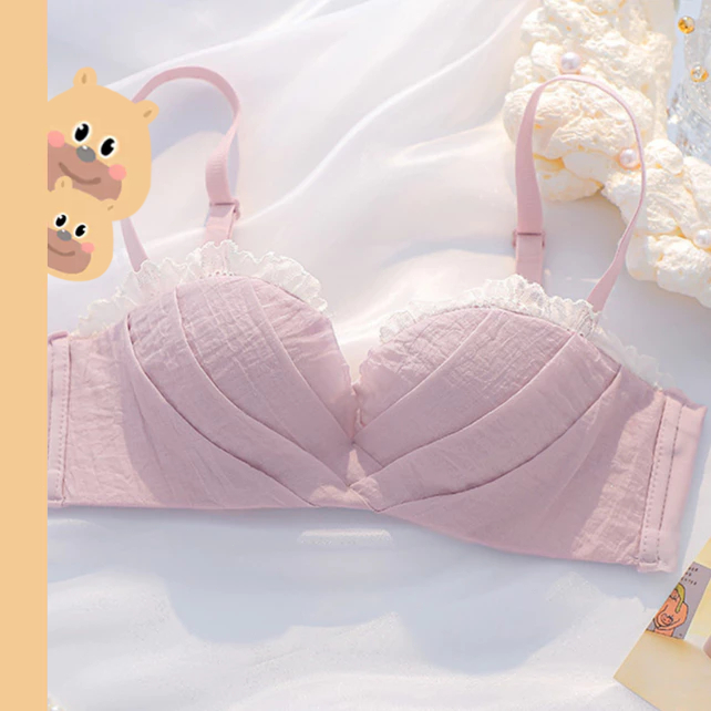 🎀bearbra🎀ชุดชั้นใน ไร้โครงเหล็ก ผ้าฝ้าย แบบบาง ป้องกันการหย่อนคล้อย หน้าอกเล็ก สําหรับนักเรียนหญิง ไร้ตะเข็บ ชุดชั้นในน่ารัก